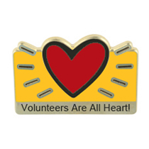 "Volunteers Are All Heart" Lapel Pin